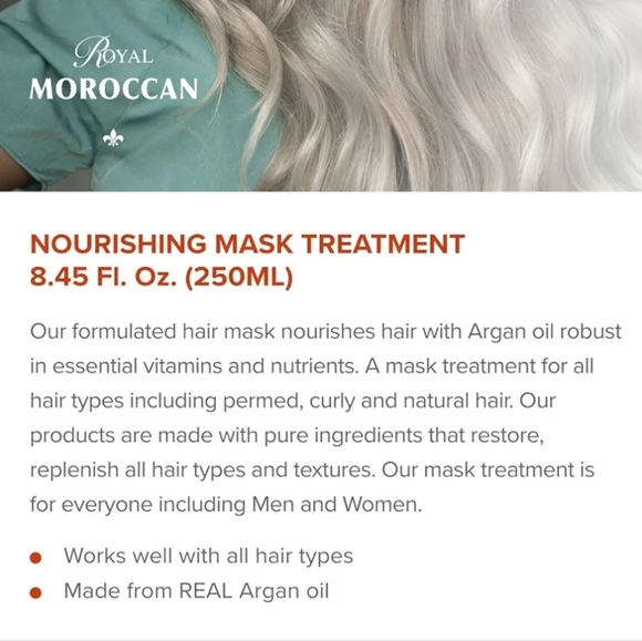 Royal Moroccan Nurishing Hair Masks - Set of 2! - For thin / damaged hair - Picture 5 of 9